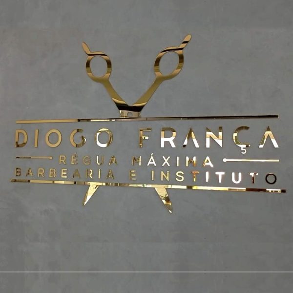 LOGO EM ACRÍLICO ESPELHADO RENTAGULAR - Imagem 1