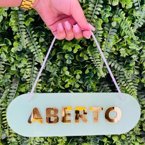 PLACA DE ABERTO E FECHADO DUPLA FACE 30X10