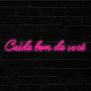 LUMINÁRIA PAINEL NEON LED - CUIDE BEM DE VOCÊ - 83x13