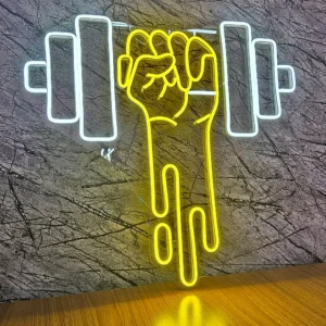 LUMINÁRIA PAINEL NEON LED- MÃO SEGURANDO HALTER- 51x51