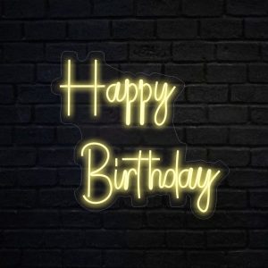 LUMINÁRIA NEON LED - HAPPY BIRTHDAY - 55x52
