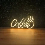 LUMINÁRIA PAINEL NEON LED-COFFEE + XÍCARA - 20x36