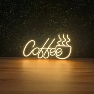 LUMINÁRIA PAINEL NEON LED-COFFEE + XÍCARA - 20x36
