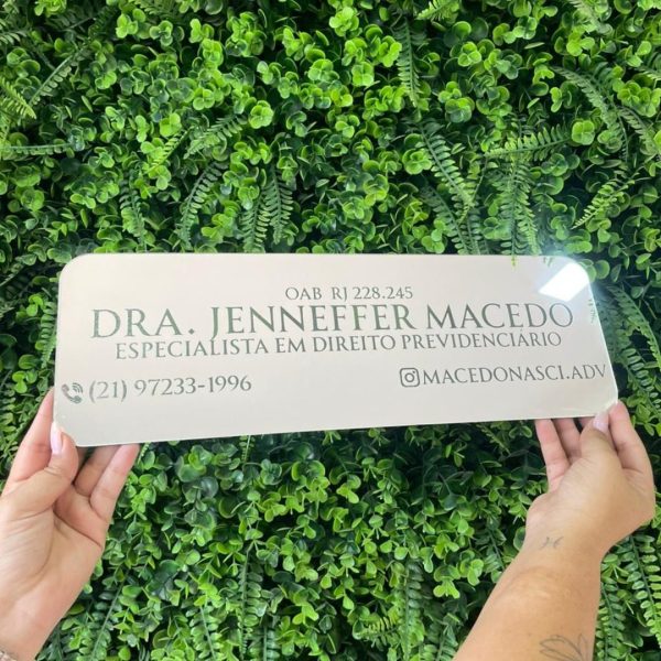 PLACA DE PORTA 44x13 - Imagem 1