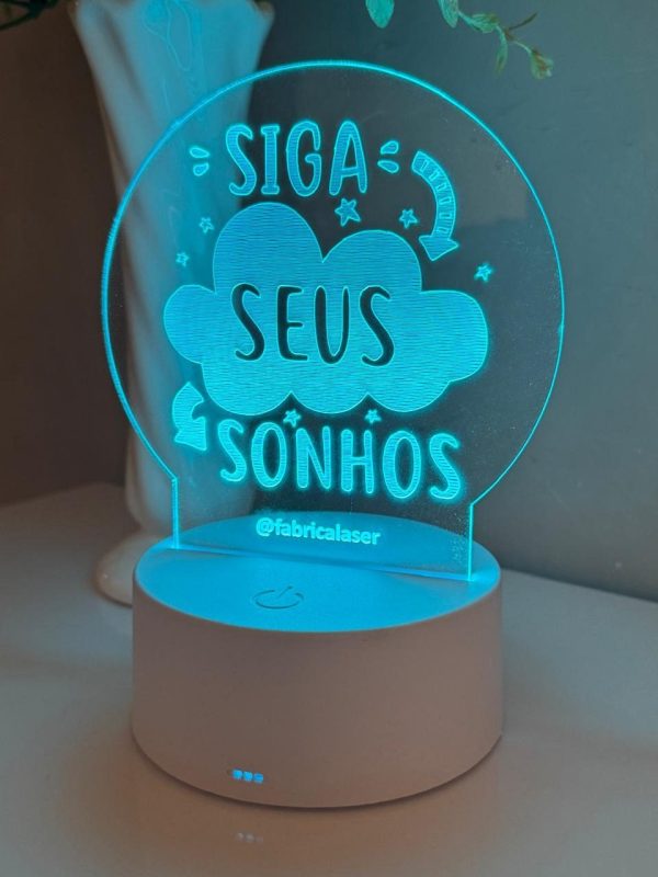 Luminária LED Em Acrílico Personalizada - Imagem 1