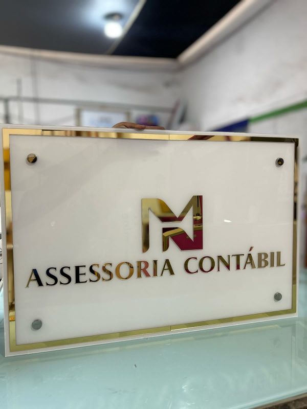 PLACA RETANGULAR COM ACRÍLICO ESPELHADO - 100x50 - Imagem 1
