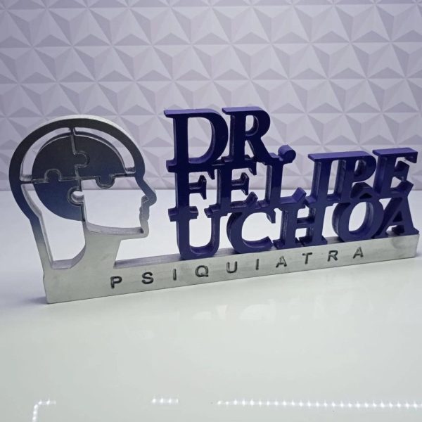 PLACA DE MESA PERSONALIZADA - PSIQUIATRA - 40x17 - Imagem 1